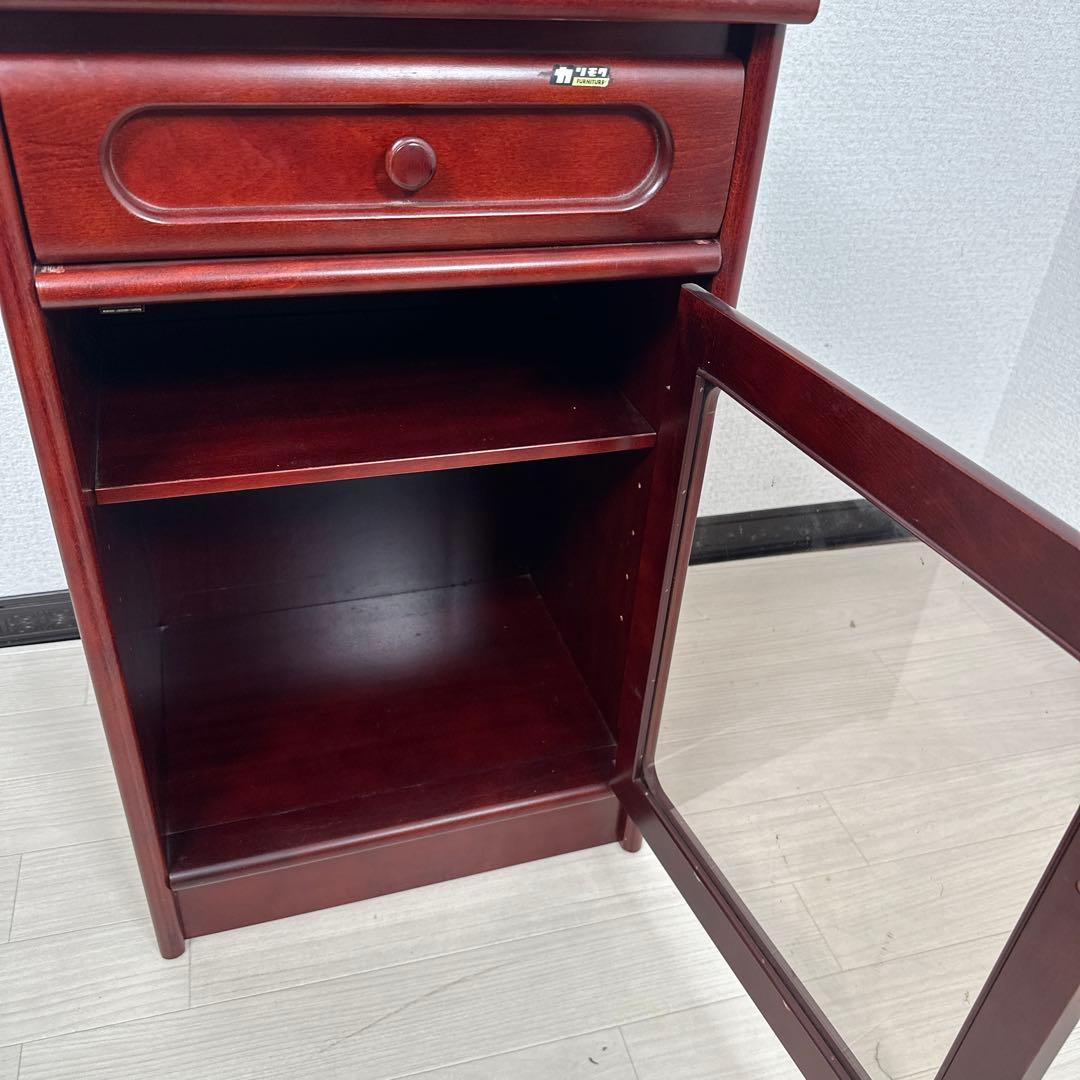 カリモク ガラス キャビネット サイドボード 電話台 花台 飾り棚 ※i4※