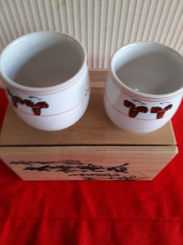 赤膚焼、大塩昭山の夫婦湯呑