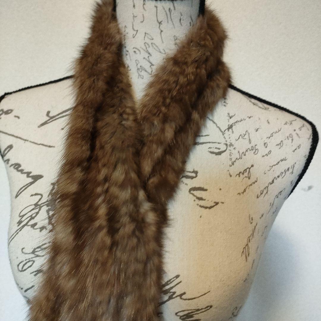 34 超美品　ファーマフラー　セーブルファー　ボンボン