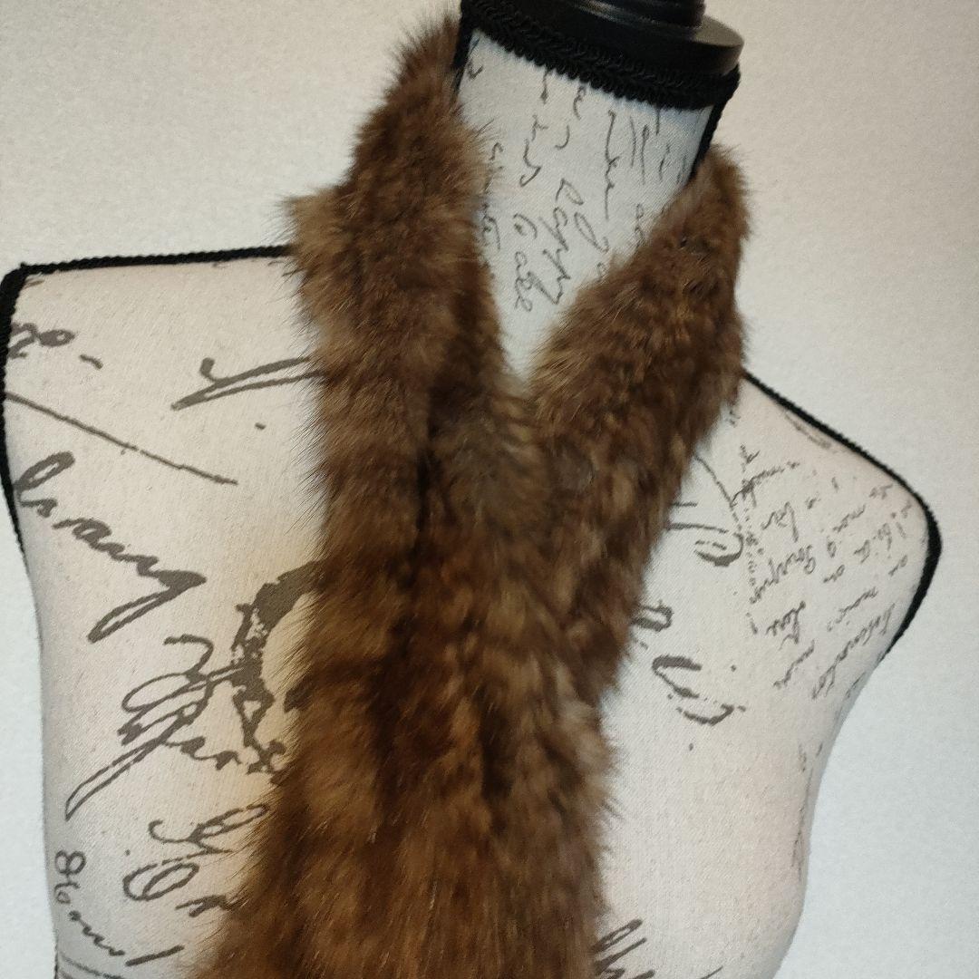 34 超美品　ファーマフラー　セーブルファー　ボンボン