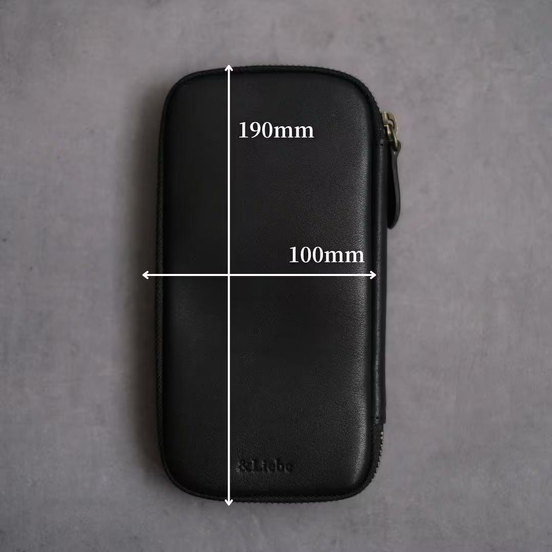 &LIEBE ジップペンケース 栃木レザー スムースブラック