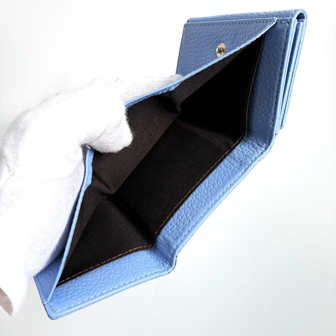 【美品】ラシット モノグラムプレート 三つ折りウォレット　ミニ財布 スモール