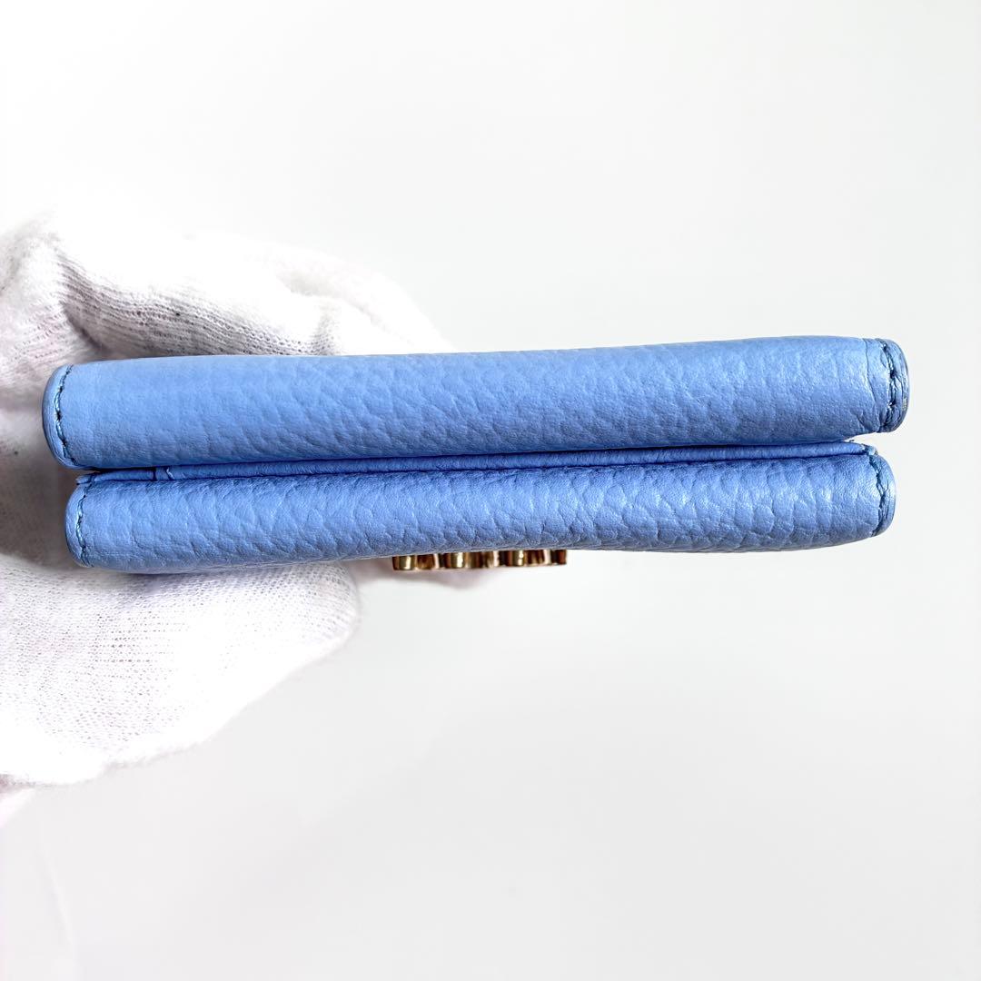 【美品】ラシット モノグラムプレート 三つ折りウォレット　ミニ財布 スモール