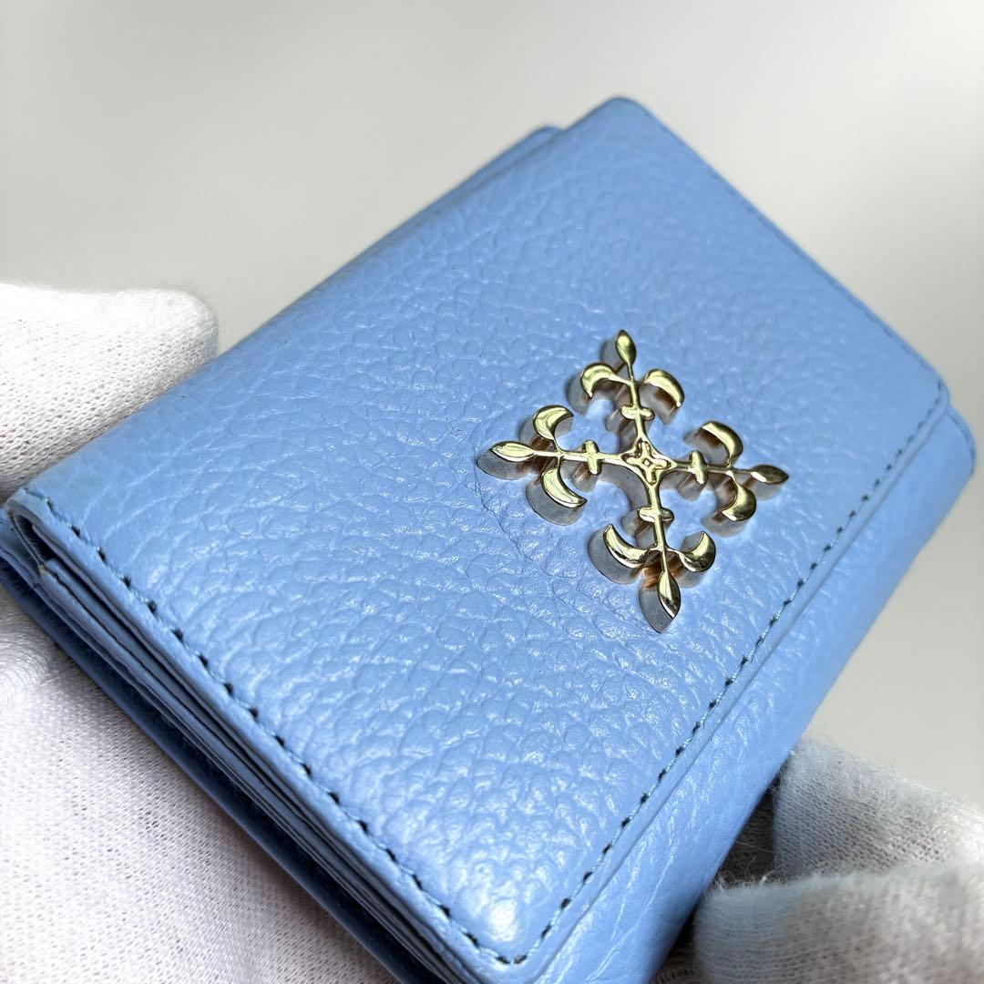 【美品】ラシット モノグラムプレート 三つ折りウォレット　ミニ財布 スモール