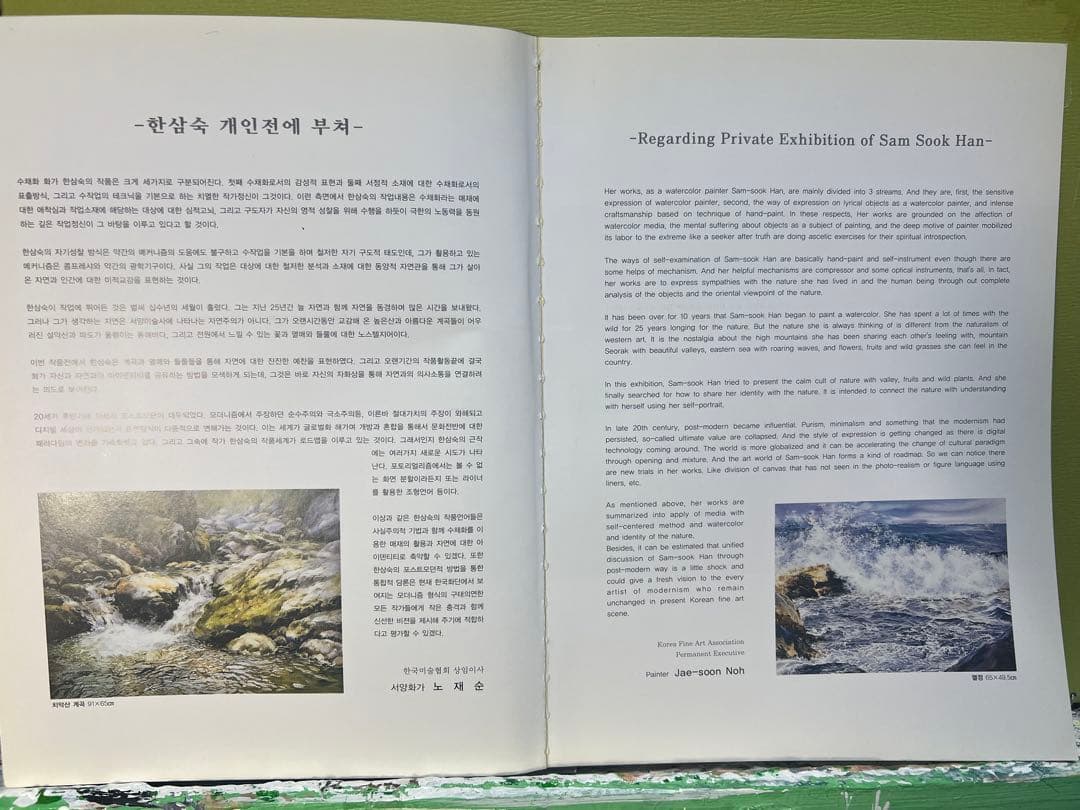 Hａn S am Ｓook 韓国女流作家、真作。 波うねる東海岸。