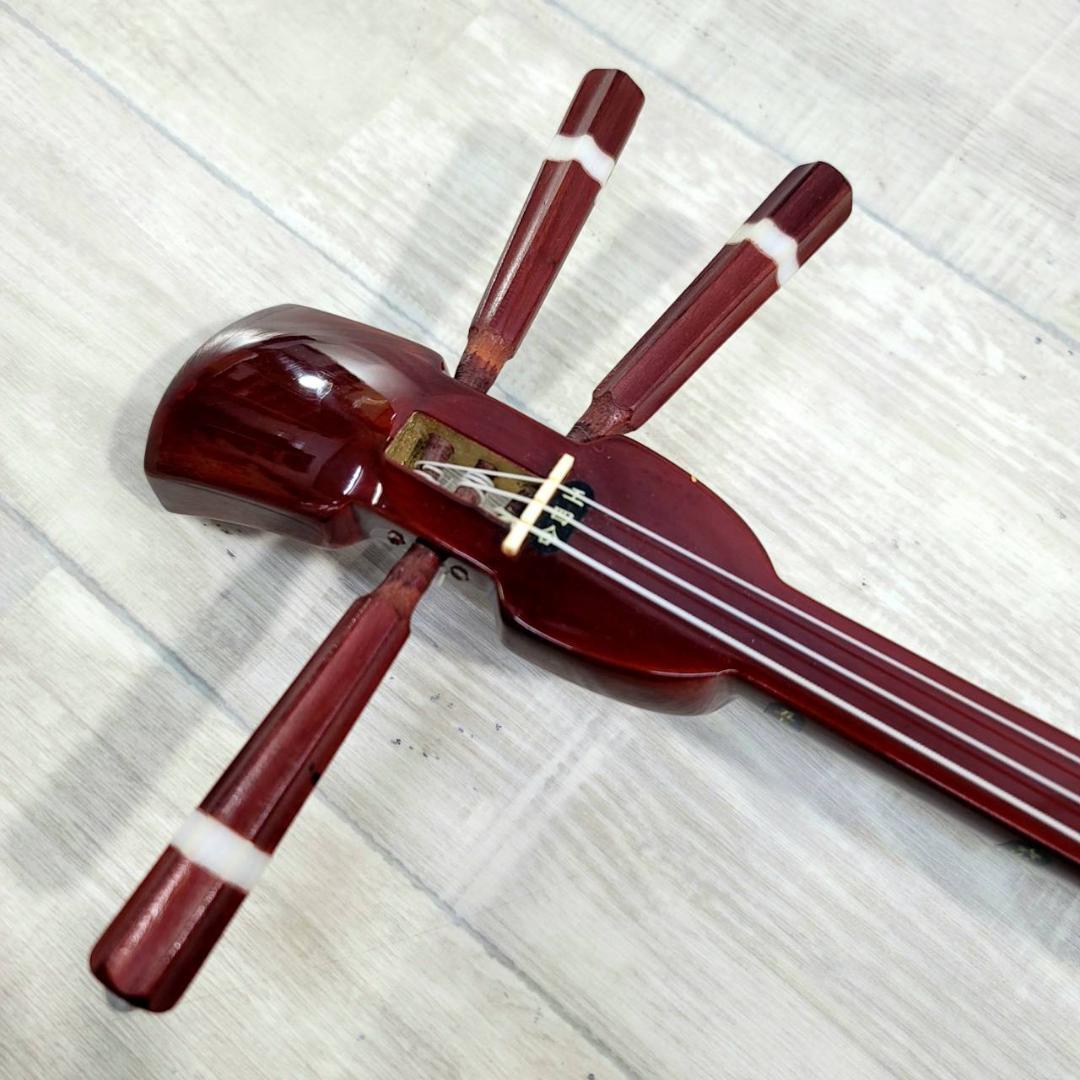 【良品】沖縄三線 工四合 人工皮 三味線 概ねきれい