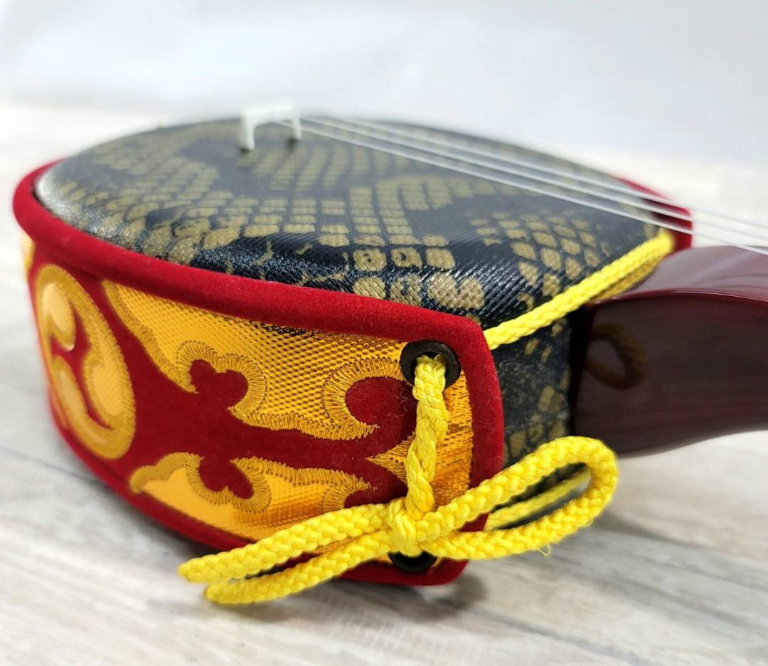 【良品】沖縄三線 工四合 人工皮 三味線 概ねきれい