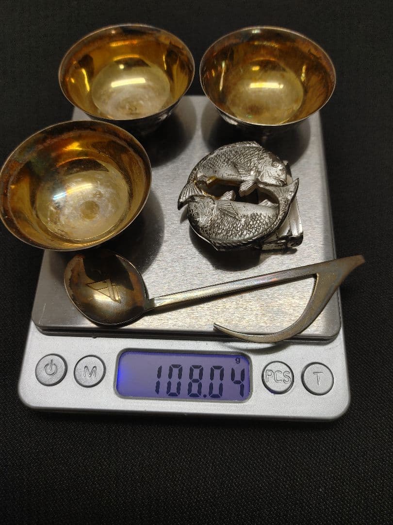 ☆ 純銀 SILVER ☆ 銀盃 銀杯 銀製品 他 ☆5点☆重量約108グラム