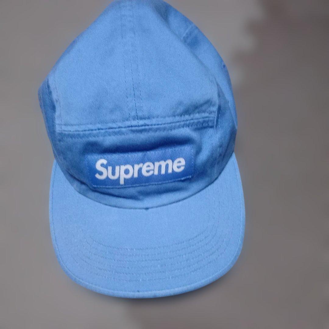 最終美品⭕️Supreme ライトブルー キャップ定価20000円