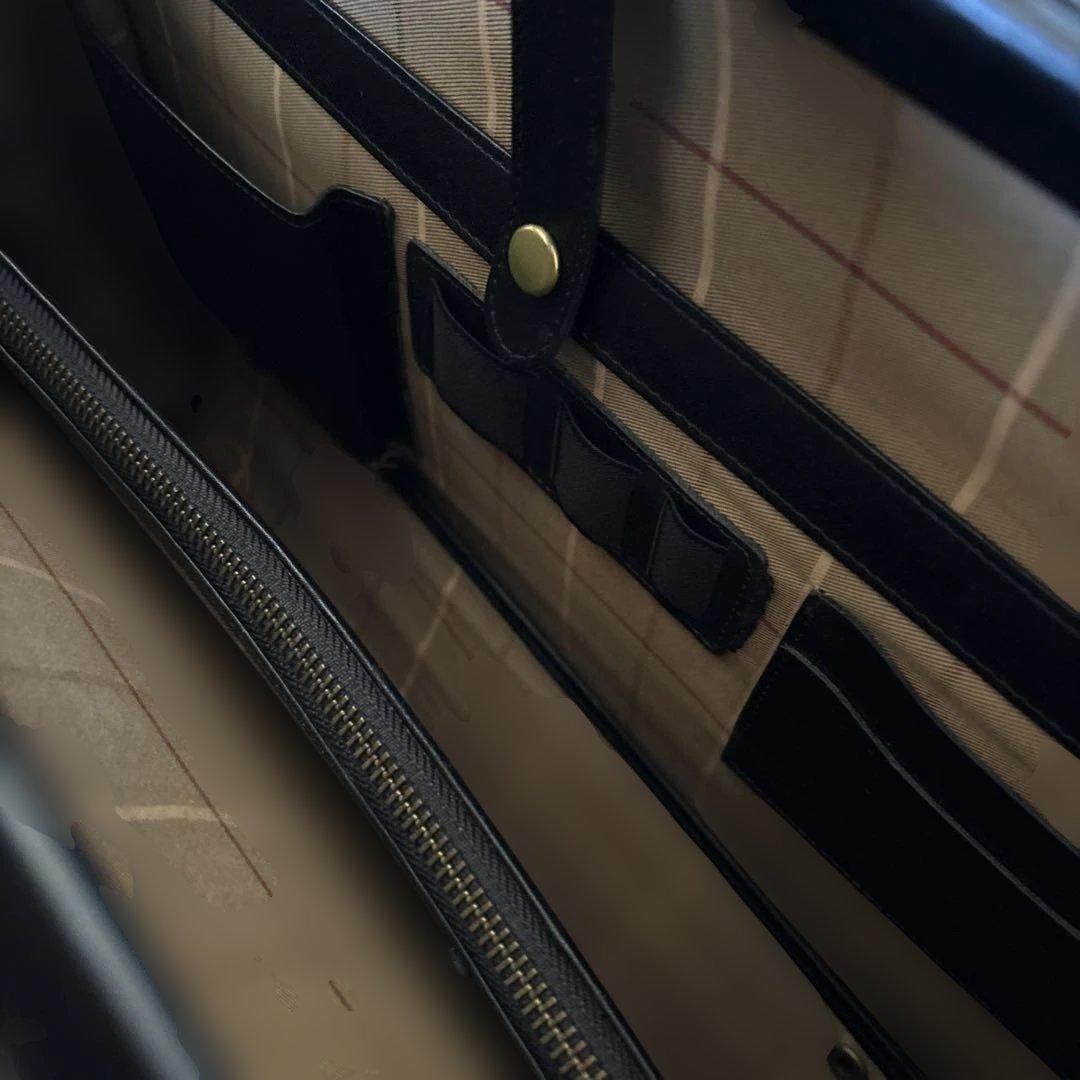 レア✨BURBERRY ダレスバッグ ブラック レザー シボ革 ビジネスバッグ