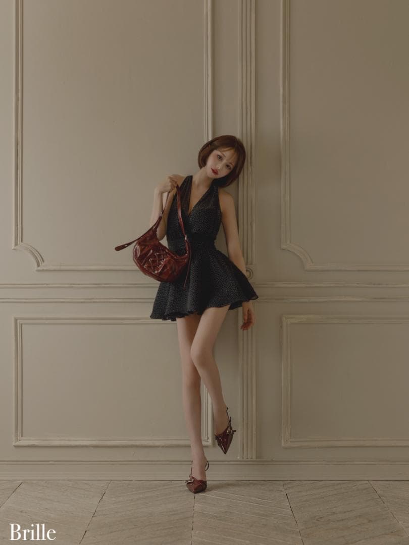 【新品】 ブリエ ローブドフルール ミニドレス brille3791 BKS