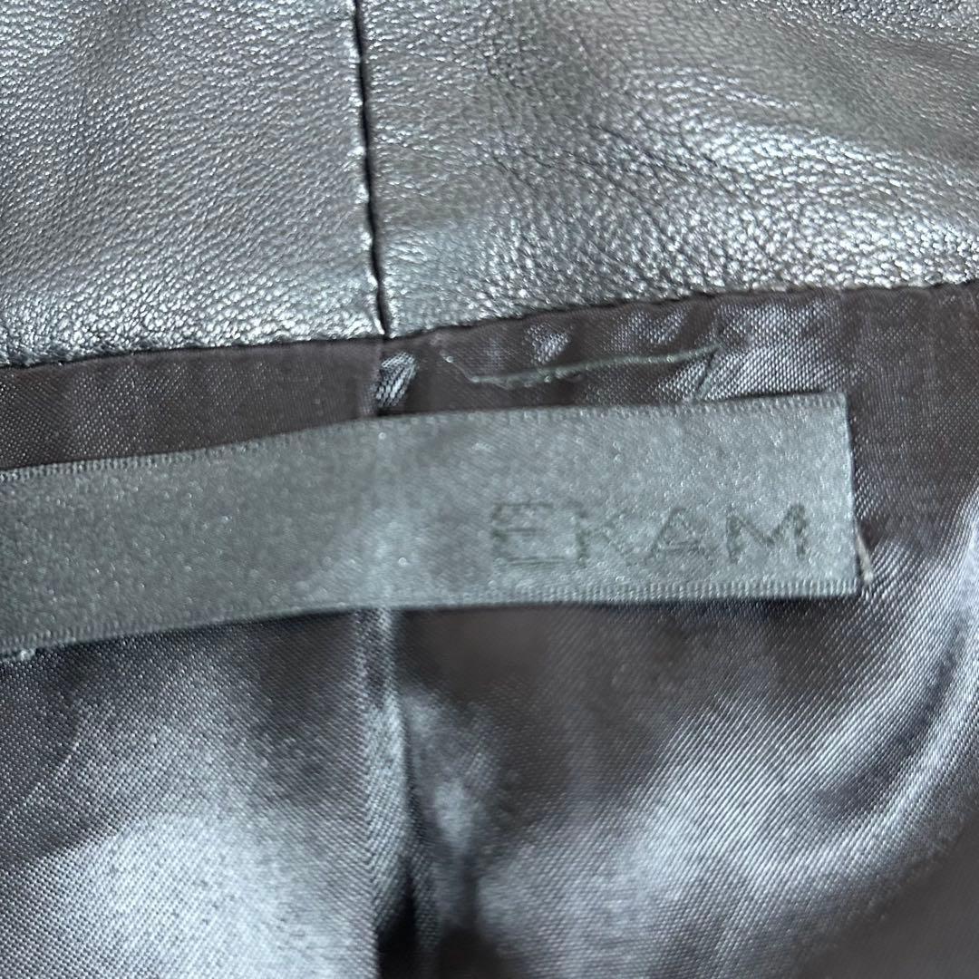 希少❗️EKAM ラムレザージャケット　ブラック　羊革　y2k S ニット切替