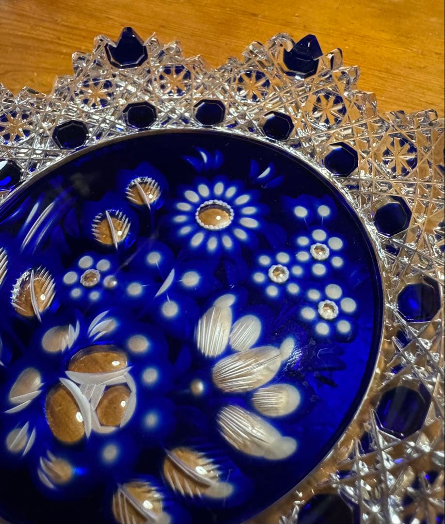 Meissen クリスタル グラヴィールカット 青 『未使用』