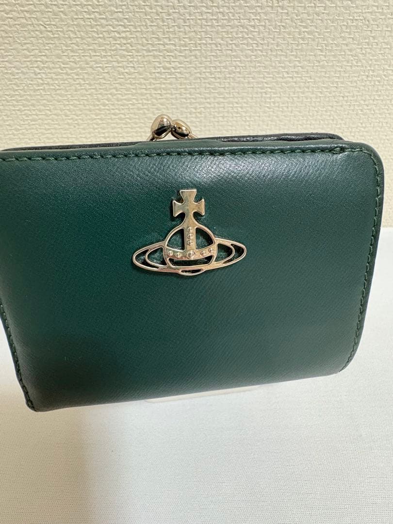 【美品】箱付き　Vivienne Westwood 二つ折り財布 ダークグリーン