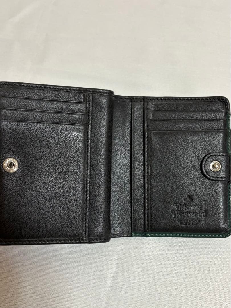 【美品】箱付き　Vivienne Westwood 二つ折り財布 ダークグリーン