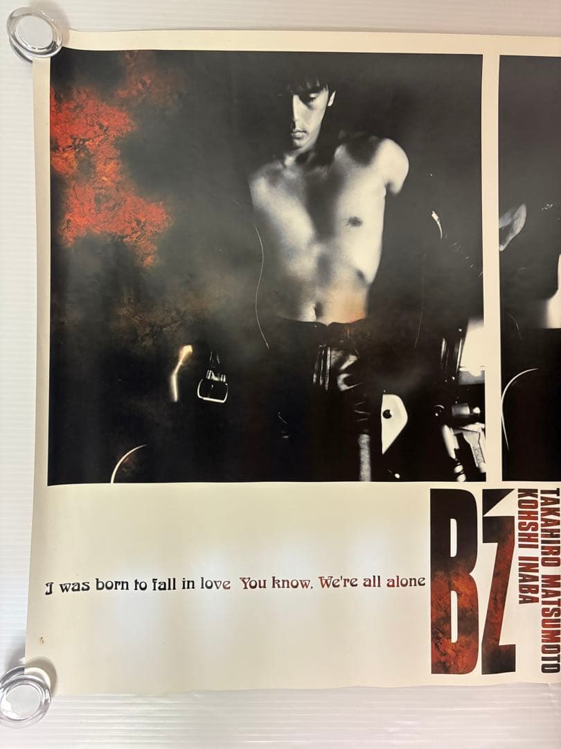 B'z ビーズ ALONE アローン ポスター B2 72×51 当時物