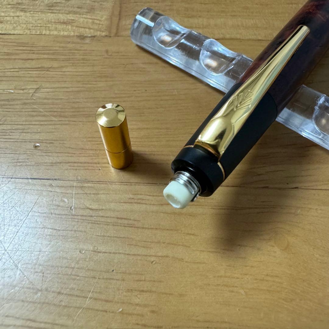 野原工芸 特上花梨瘤 変わり杢 シャーペン 0.5mm ゴールド金具 付属品完備