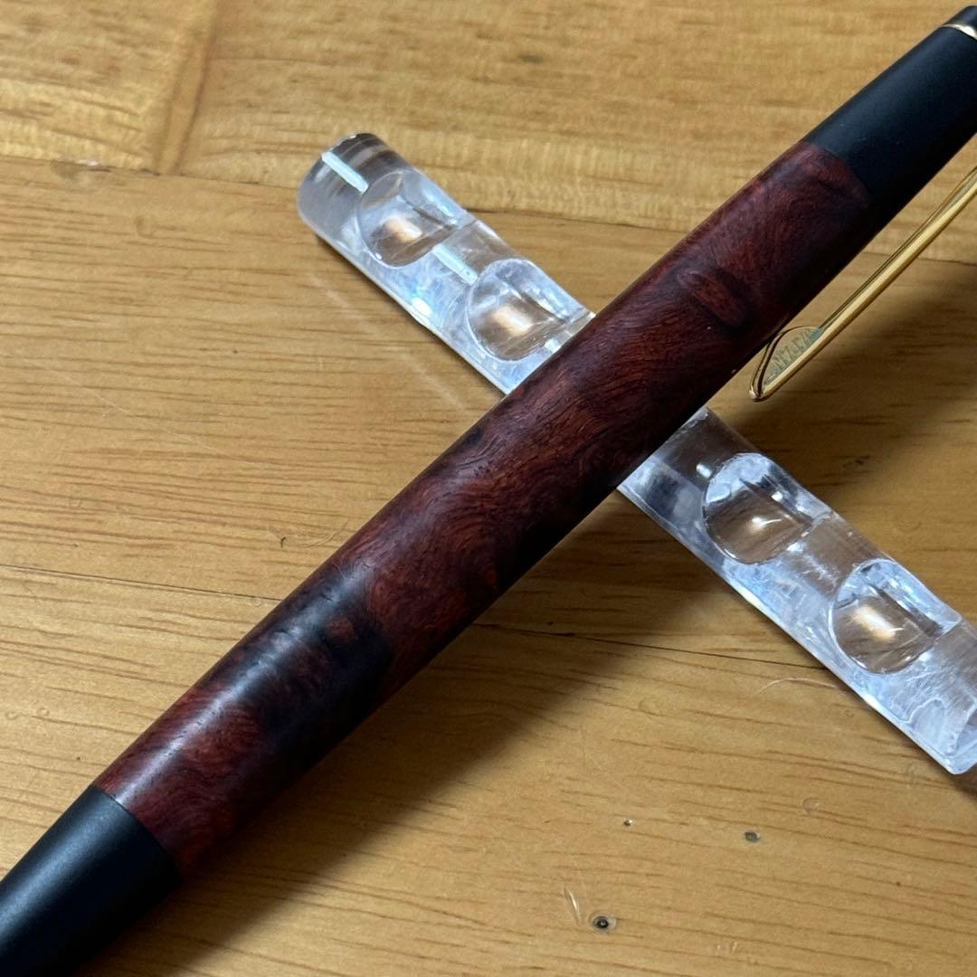 野原工芸 特上花梨瘤 変わり杢 シャーペン 0.5mm ゴールド金具 付属品完備