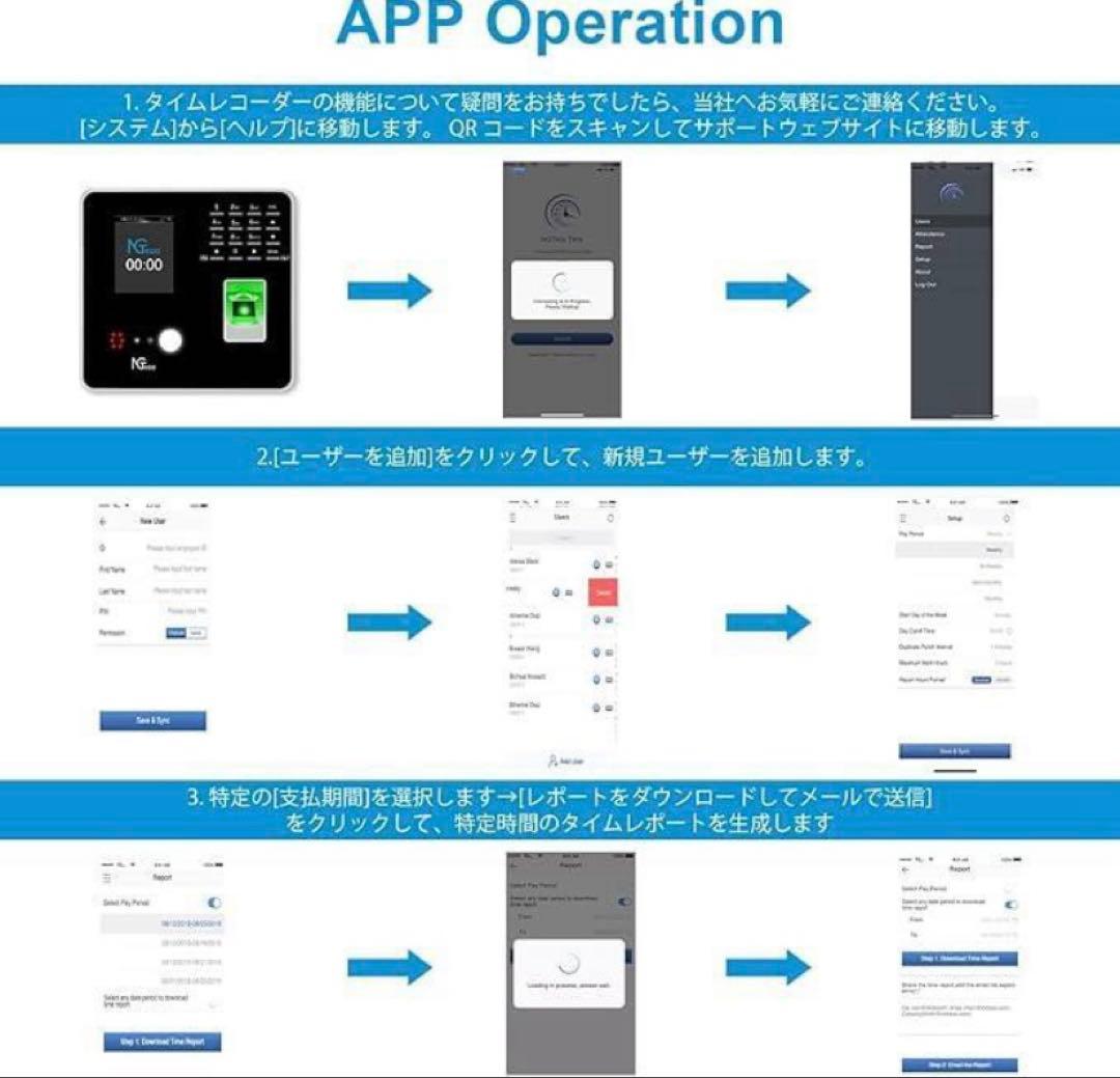 【未使用】NGTeco 多機能タイムレコーダー 顔認証 指紋認証