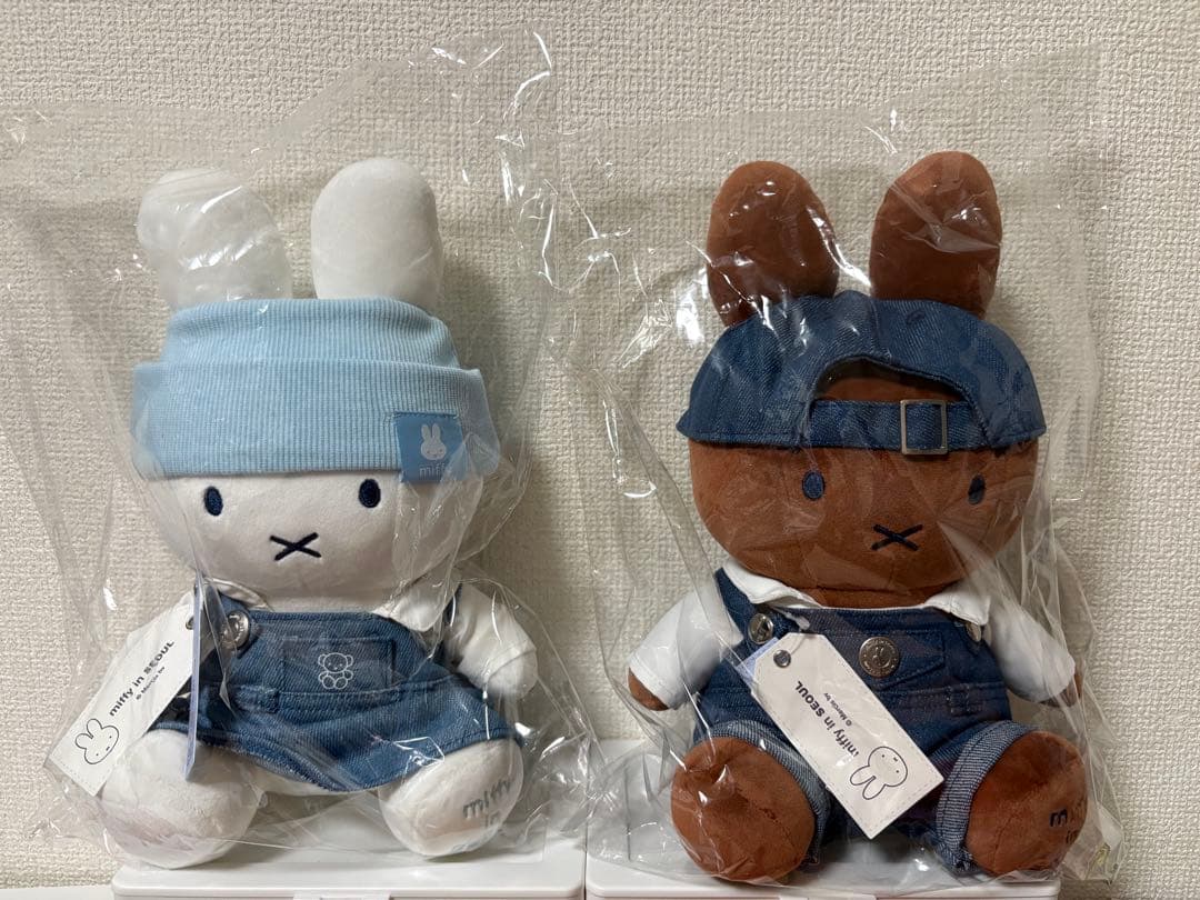 ミッフィーカフェ ソウル デニム ぬいぐるみ ミッフィー メラニー 2体セット