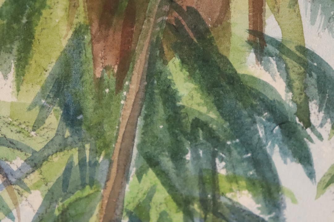 真作保証 石井柏亭 風景画 水彩5号 額装 タトウ箱付 ギャラリーなかつみ取扱