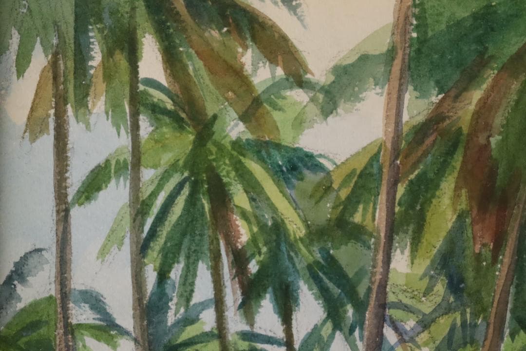 真作保証 石井柏亭 風景画 水彩5号 額装 タトウ箱付 ギャラリーなかつみ取扱