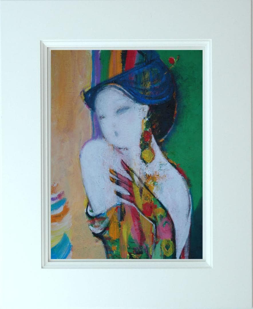 油絵 菅家令子 絵 絵画 インテリア uF6-010111 人物 女性像