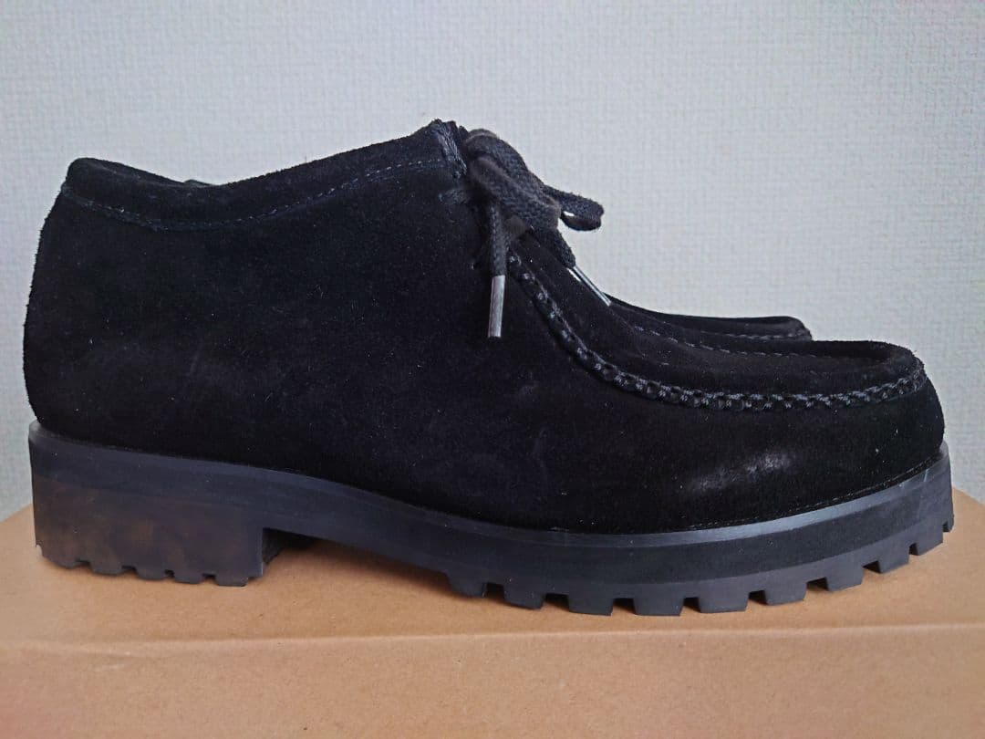 靴 shiun BLACK SUEDE MOCCASIN S