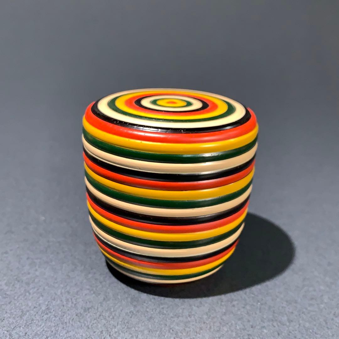 【茶道具】独楽　中棗　堀内宗完書付 花押　R0682　ダP