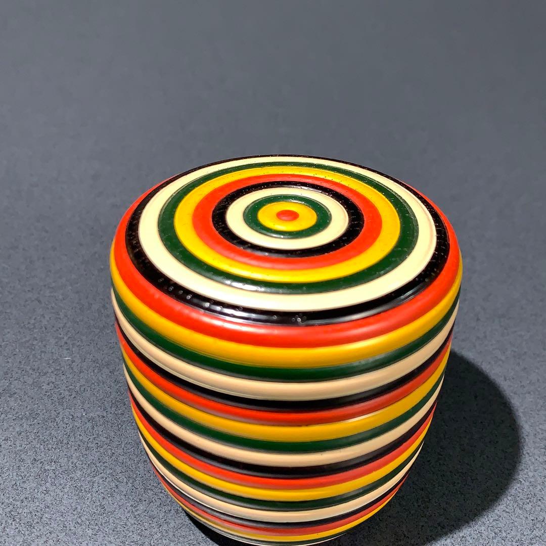 【茶道具】独楽　中棗　堀内宗完書付 花押　R0682　ダP