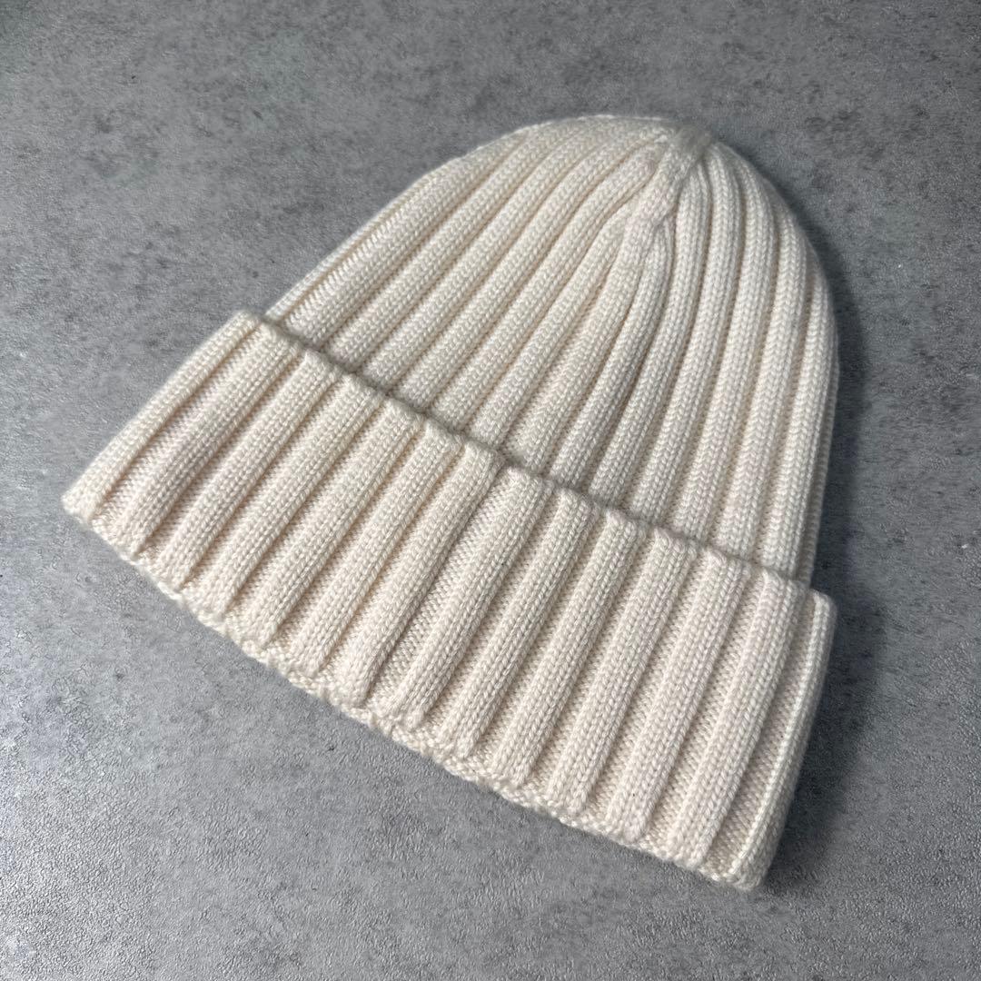 極美品！MONCLER モンクレール　 ホワイトベージュ　ニットキャップ