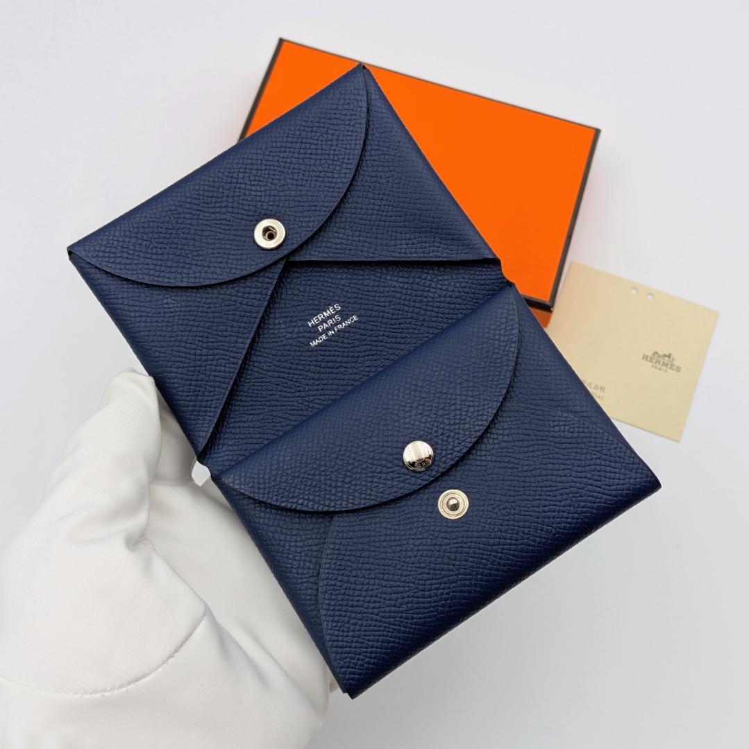 美品 エルメス カルヴィ デュオ エプソン ネイビー B刻印 2023年製