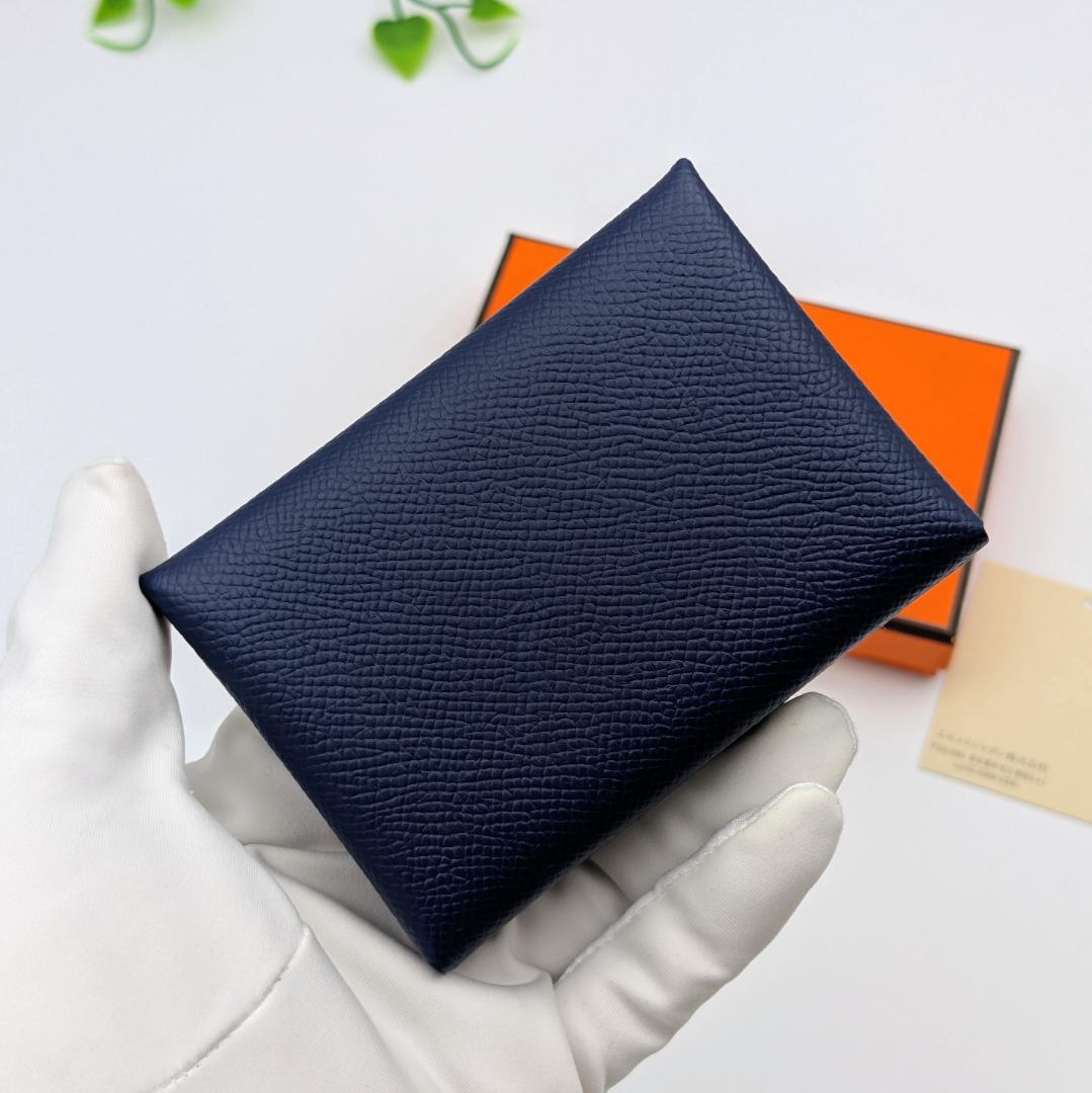 美品 エルメス カルヴィ デュオ エプソン ネイビー B刻印 2023年製