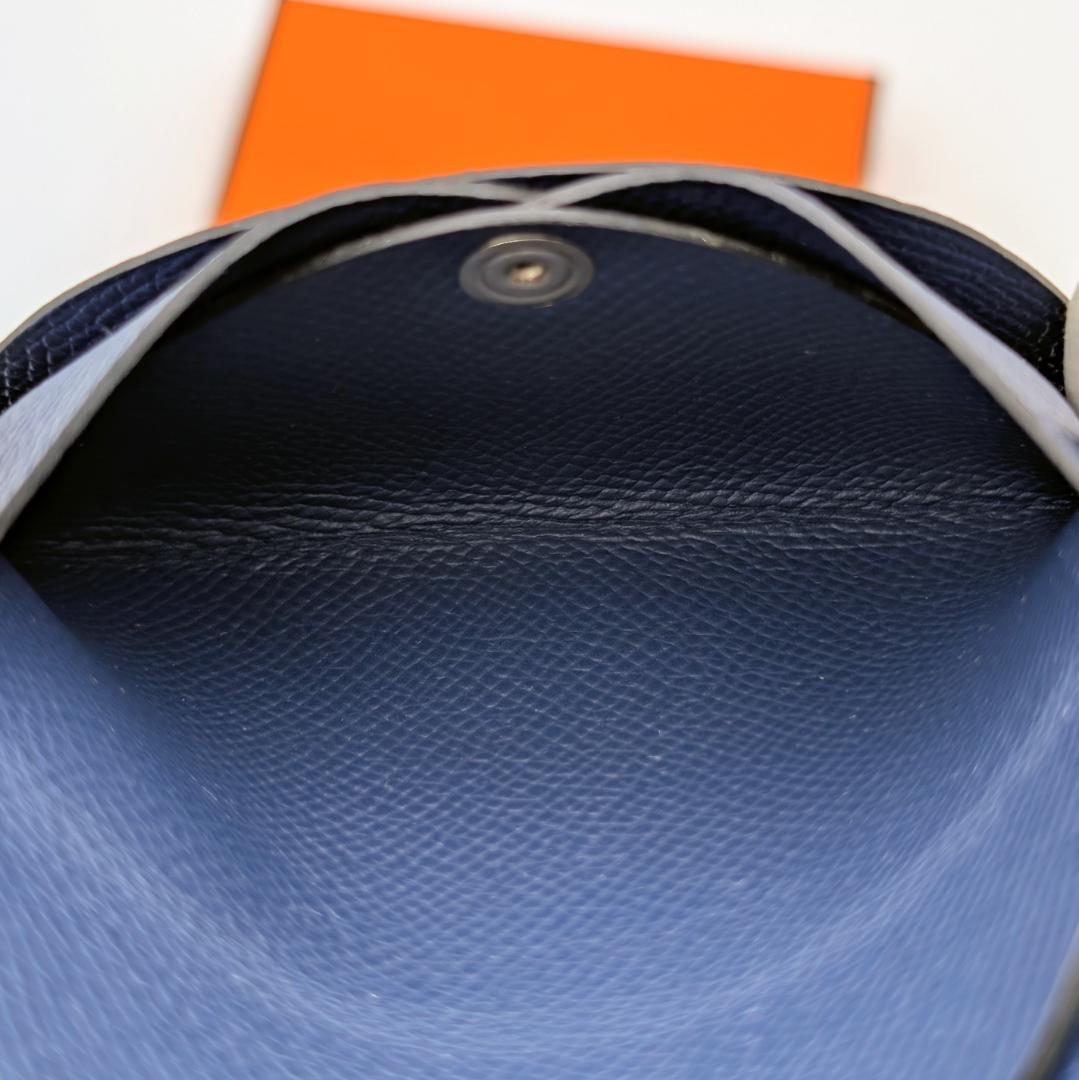 美品 エルメス カルヴィ デュオ エプソン ネイビー B刻印 2023年製