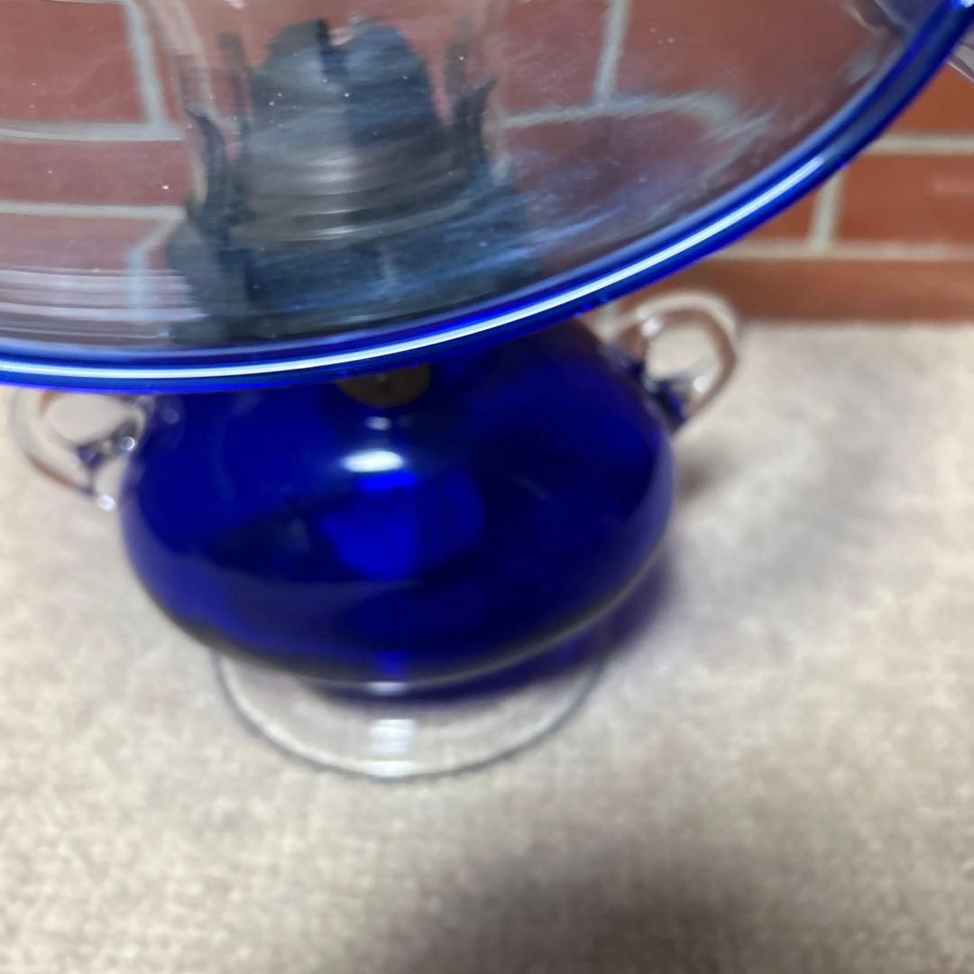 ⭐︎希少⭐︎北海道小樽　ヴィンテージ　北一硝子　青いガラス製　オイルランプ