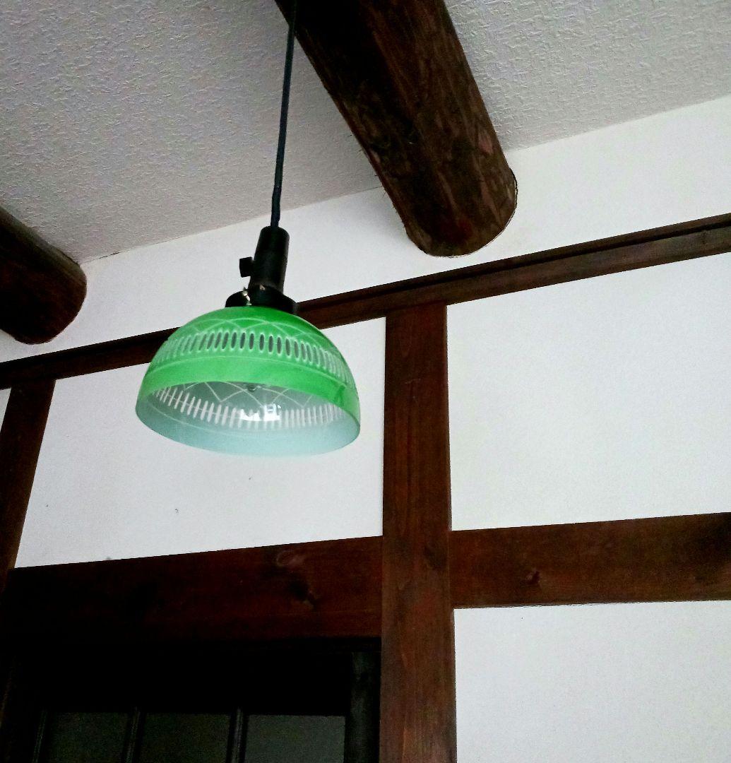 外切子ガラスランプシェード　アンティーク