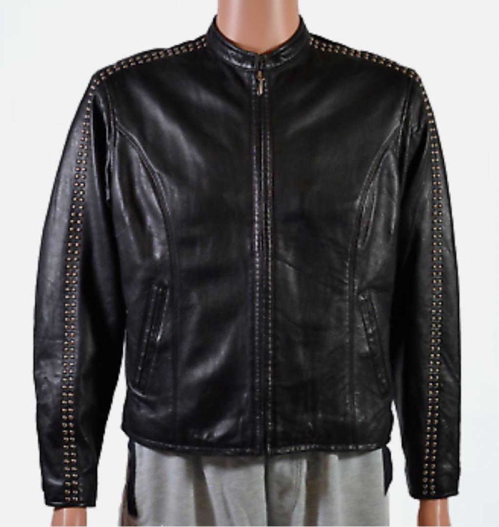 【Harley Davidson】メタル スタッズ鋲 シングル ライダース 牛革