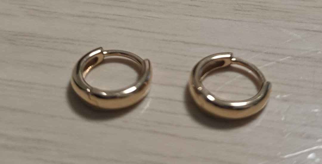 スタージュエリー　クリック　フープピアス　K18　ローズゴールド　2個セット