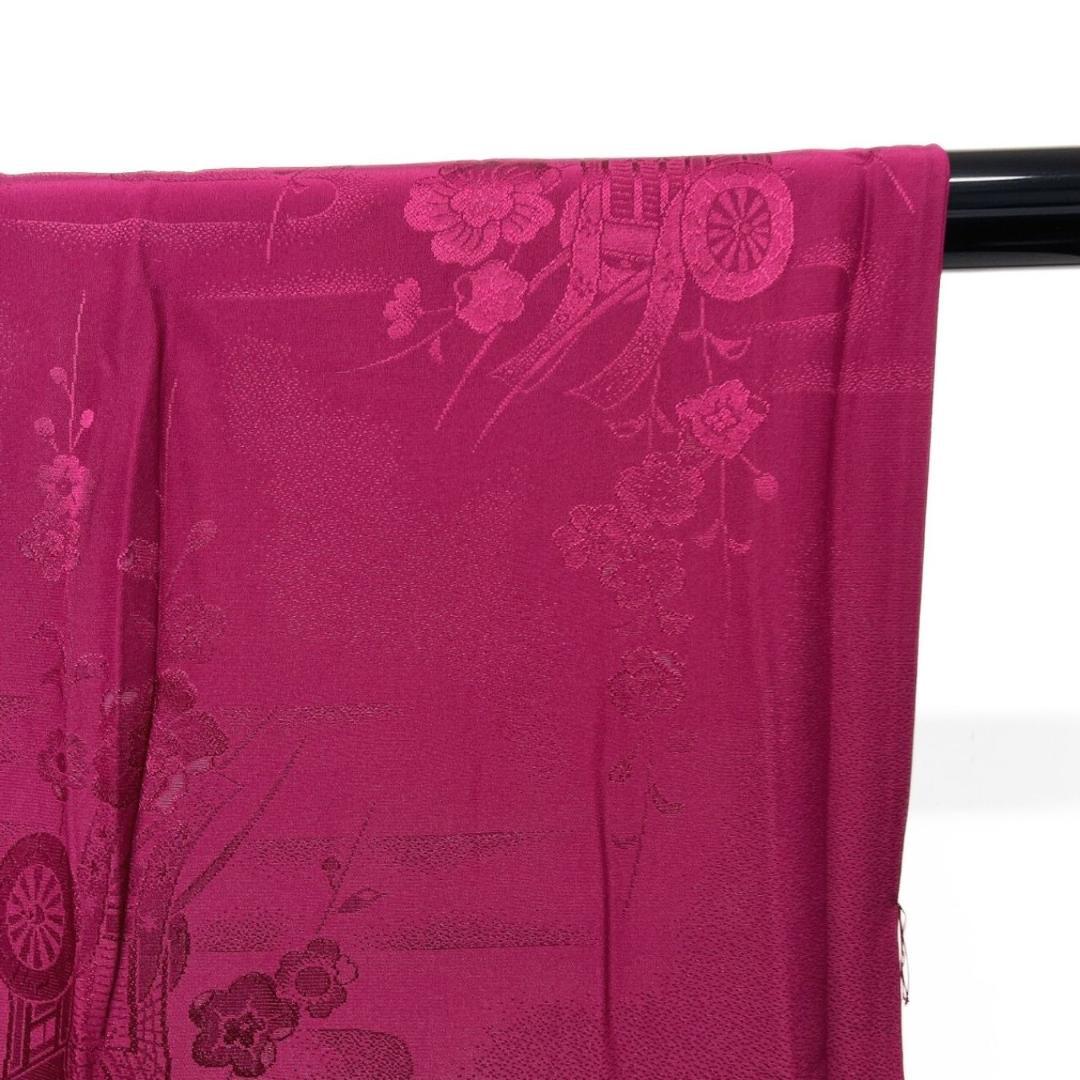 振袖襦袢　刺繍　桜花模様　梅花　御所車　着物　052a p