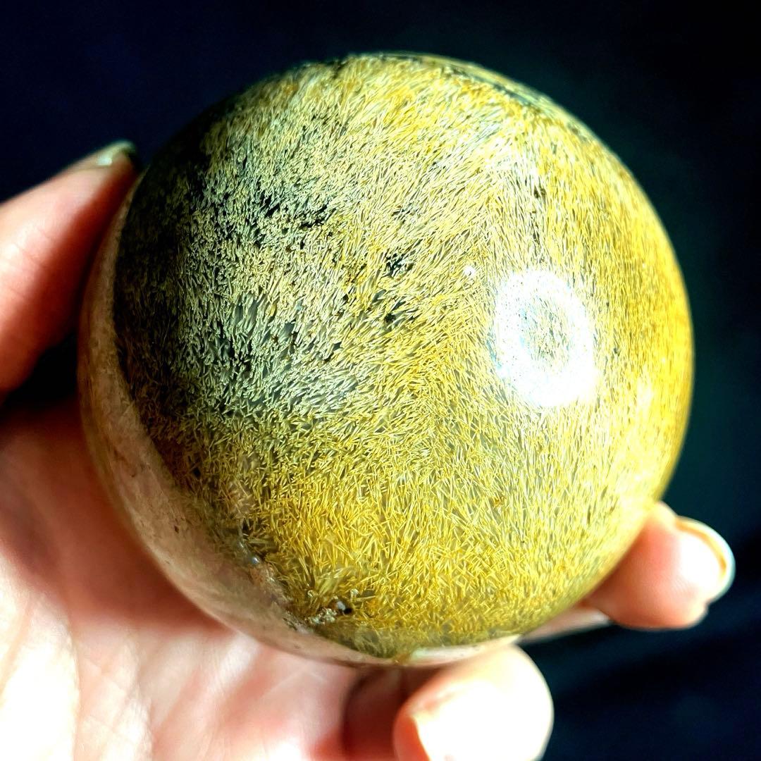 超大玉　64mm ゴールドルチルクォーツ　金針水晶　パワーストーン