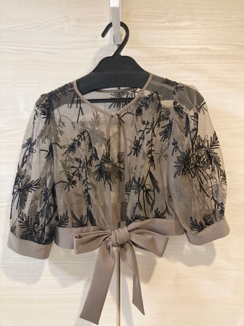 【新品】ドリードール 結婚式 バイカラーエンブロイダリーセットドレス　モカ/M