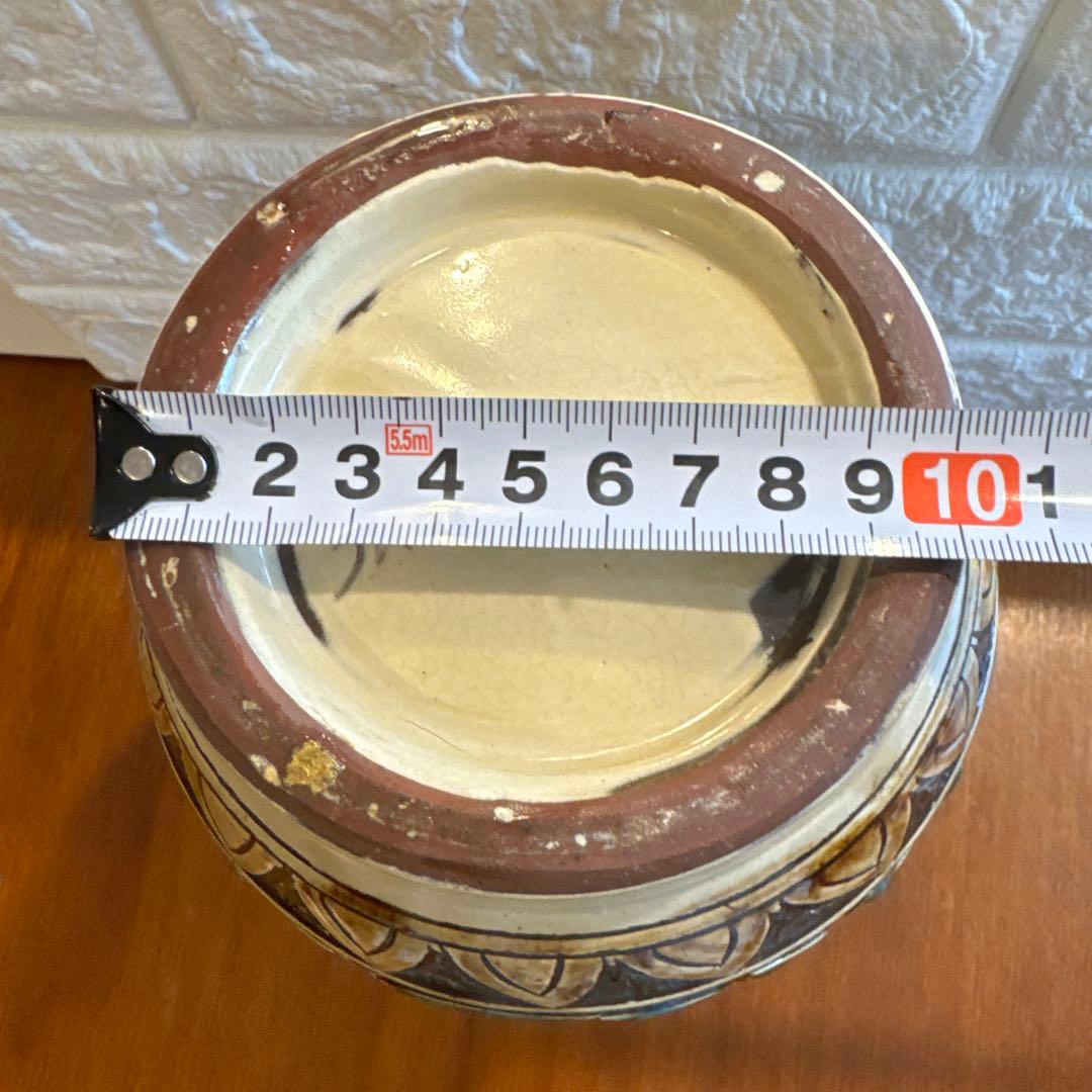 【壺屋焼】故.小橋川永弘緑釉唐草壺