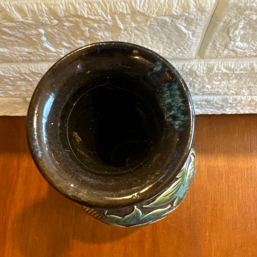 【壺屋焼】故.小橋川永弘緑釉唐草壺
