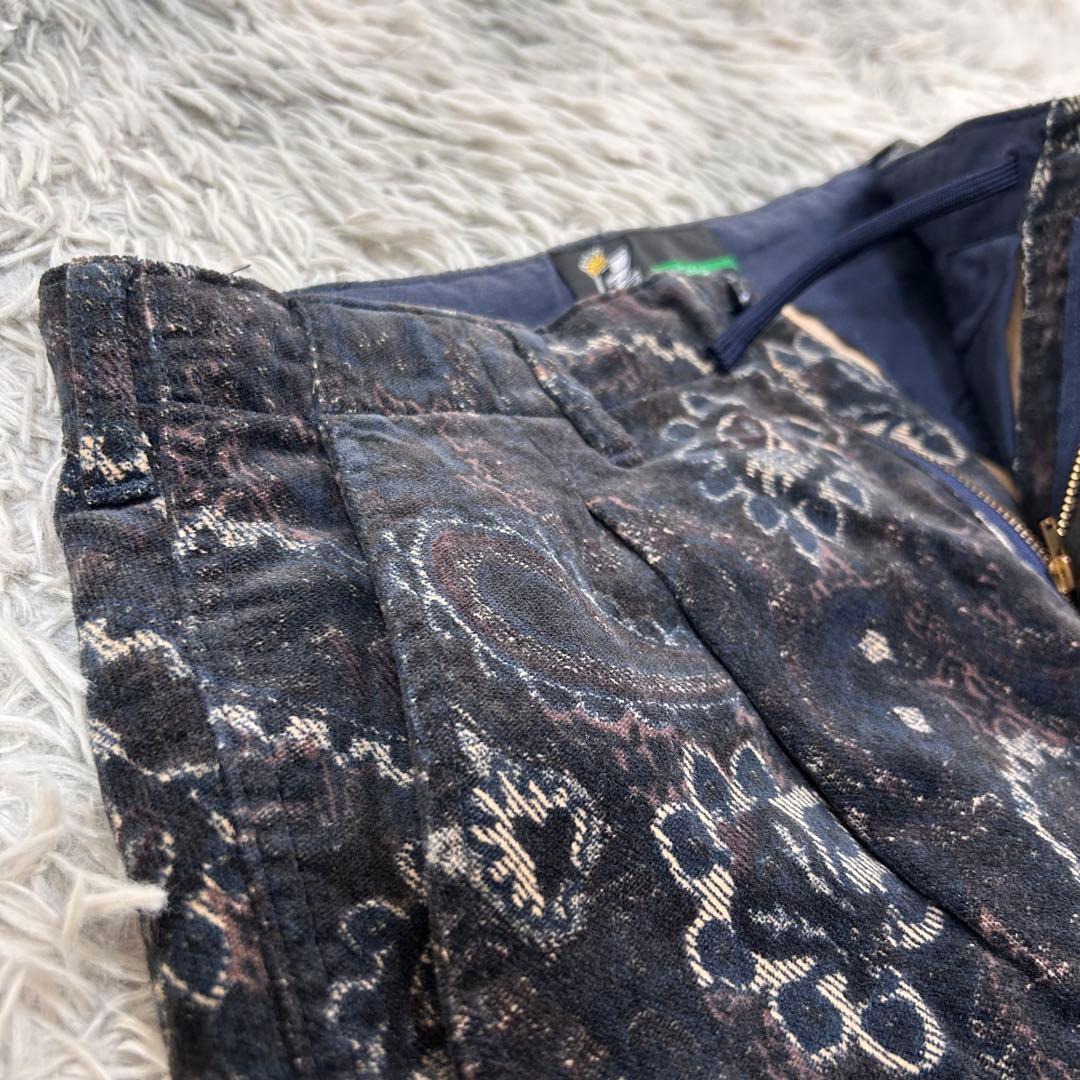 m6697【FAT】サルエルパンツ コーデュロイ 2タック ペイズリー柄