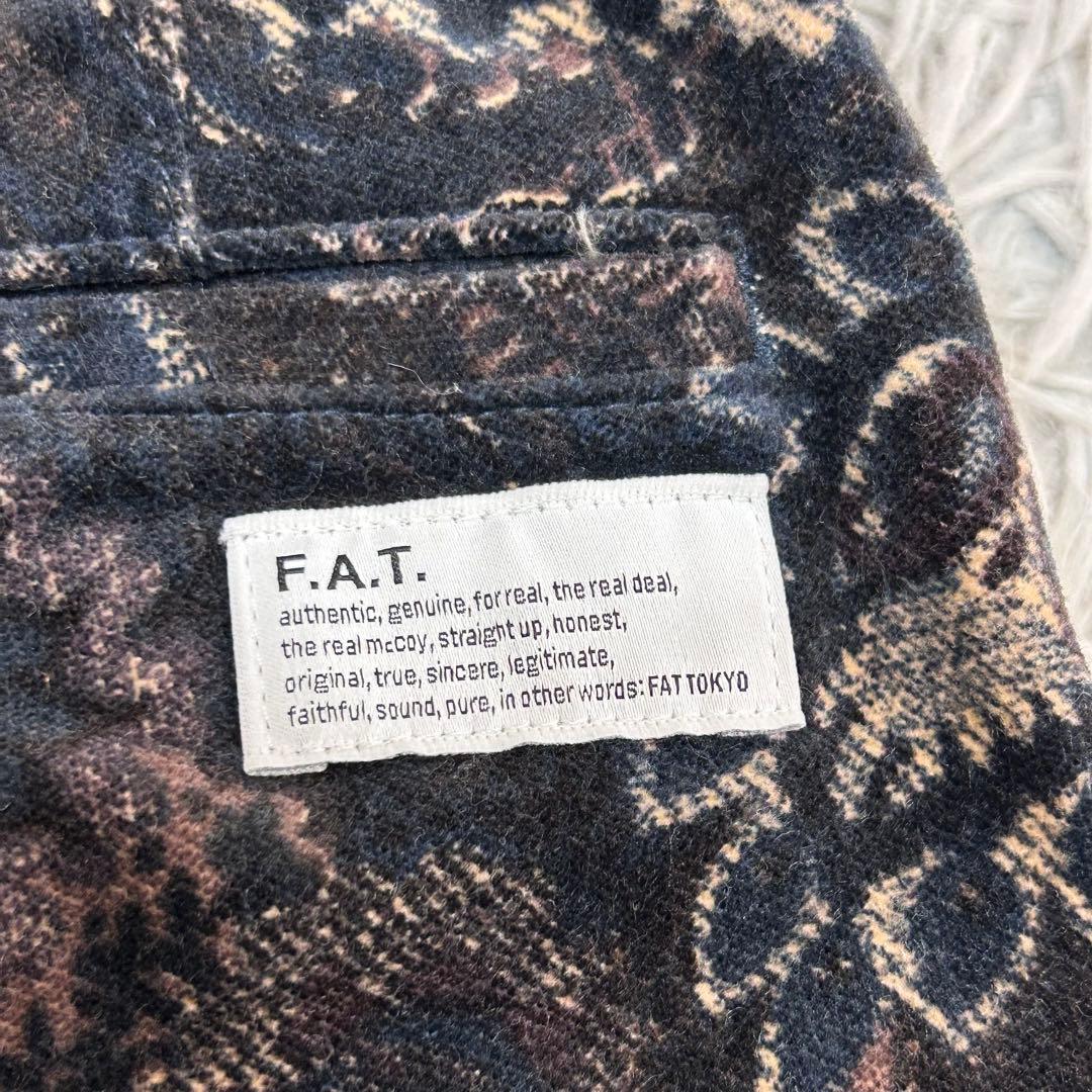 m6697【FAT】サルエルパンツ コーデュロイ 2タック ペイズリー柄
