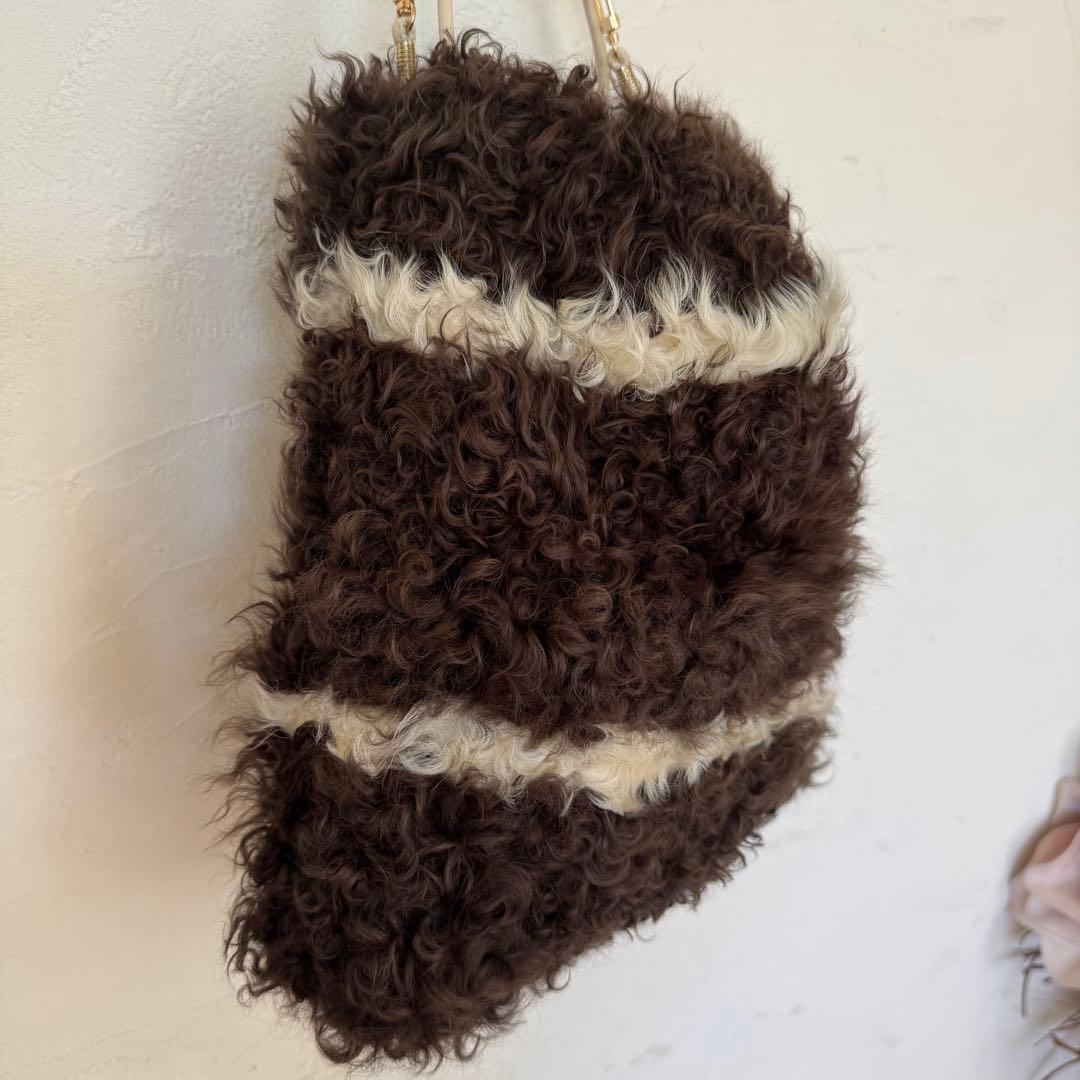 ハンドメイド　羊革シープスキン　ムートン　デイリーバッグ