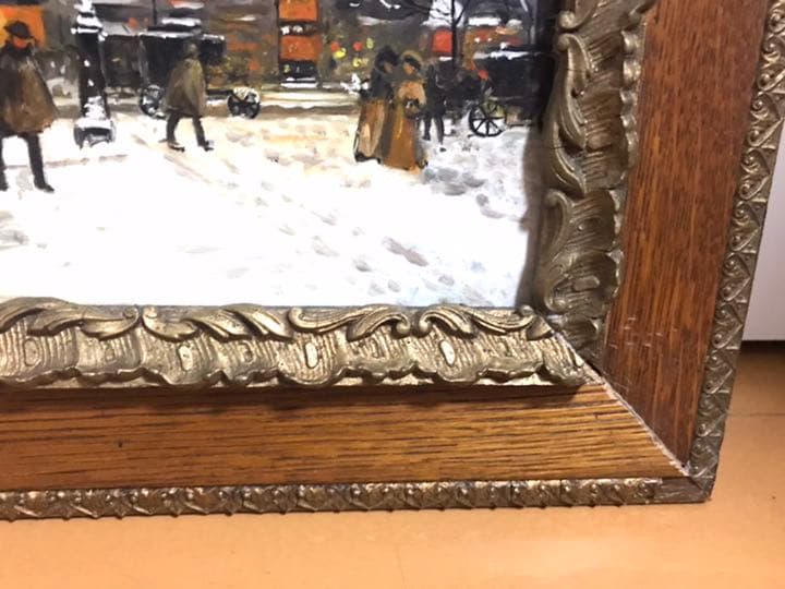 油絵原画『冬のParis』　一点物　フランス作品　　超希少❣️