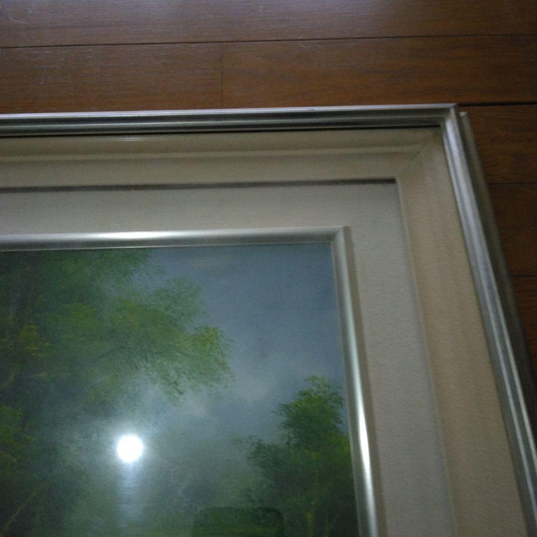 1382　S Harry　油絵　S・ハリー　風景画　絵画　林　川