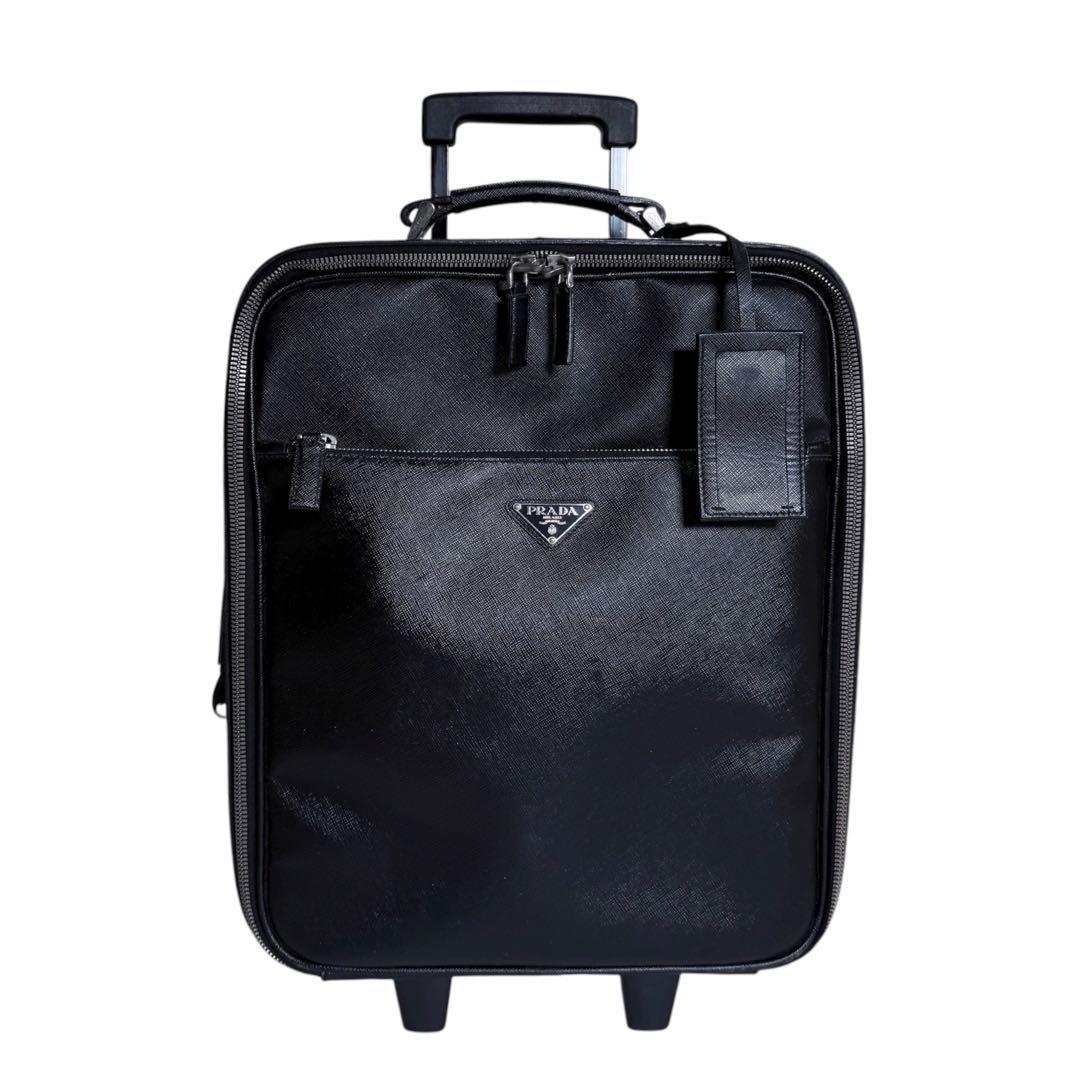 PRADA プラダ　サフィアーノレザー　三角ロゴ　スーツケース　旅行　トラベル