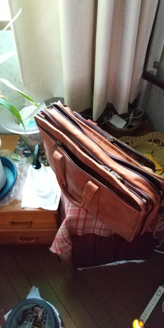 ブラウンレザー旅行バッグ